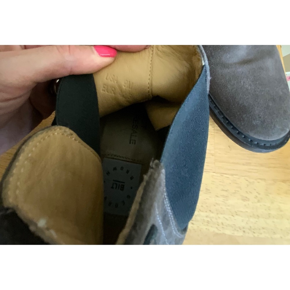 George Brown Bilt Grey Brown Suede Chelsea Boots Mens Size 9M Italy Sample Shoe - Picture 16 of 16